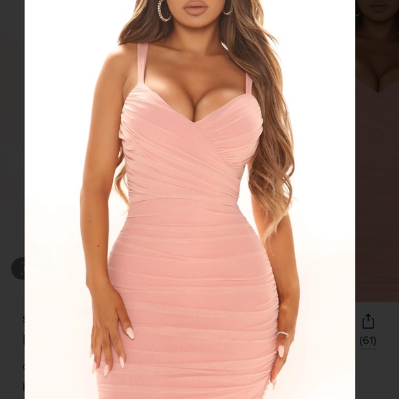 RUCHED bandage midi dress mauve 1x - Picture 3 of 8